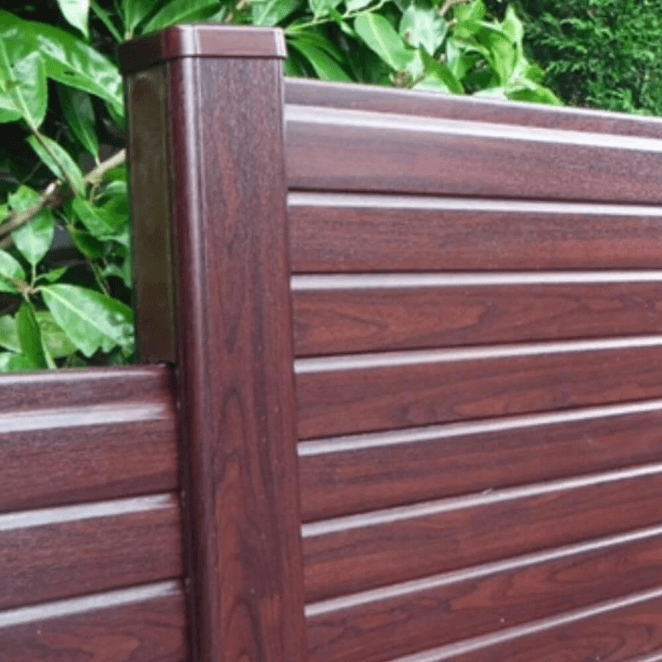 8ft uPVC Fence Post - Woodgrain Range - Rosewood