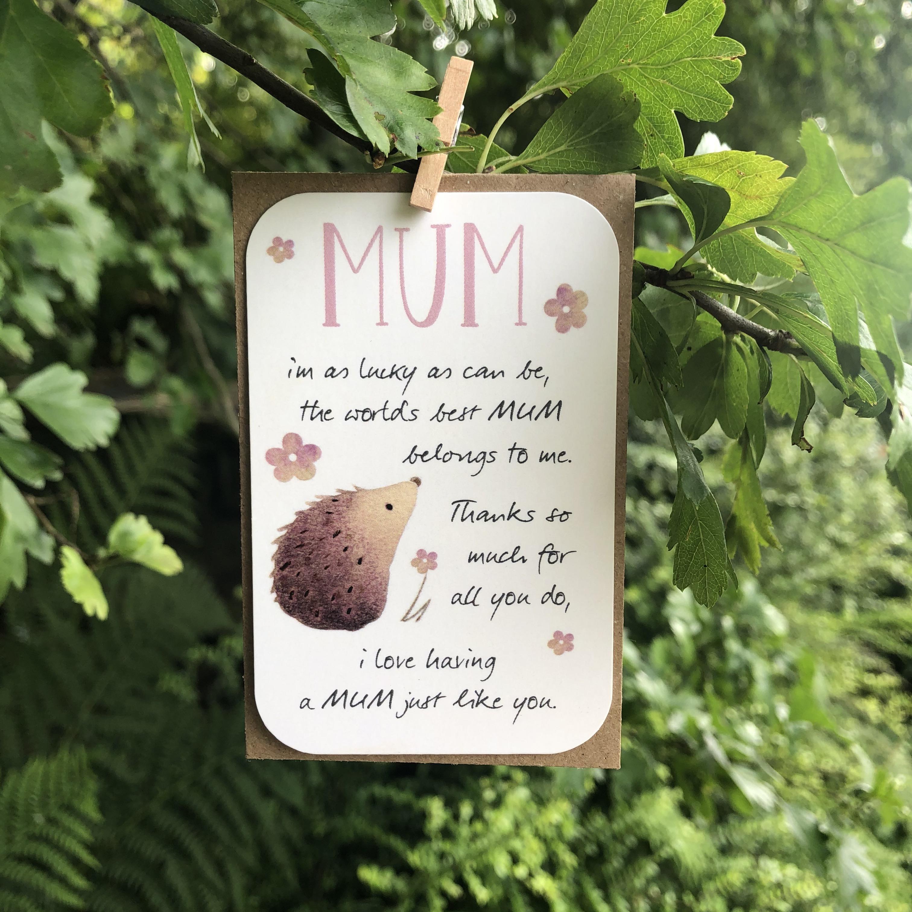 A small keepsake card with a Mum title, and cute little verse showing appreciation for a lovely mum