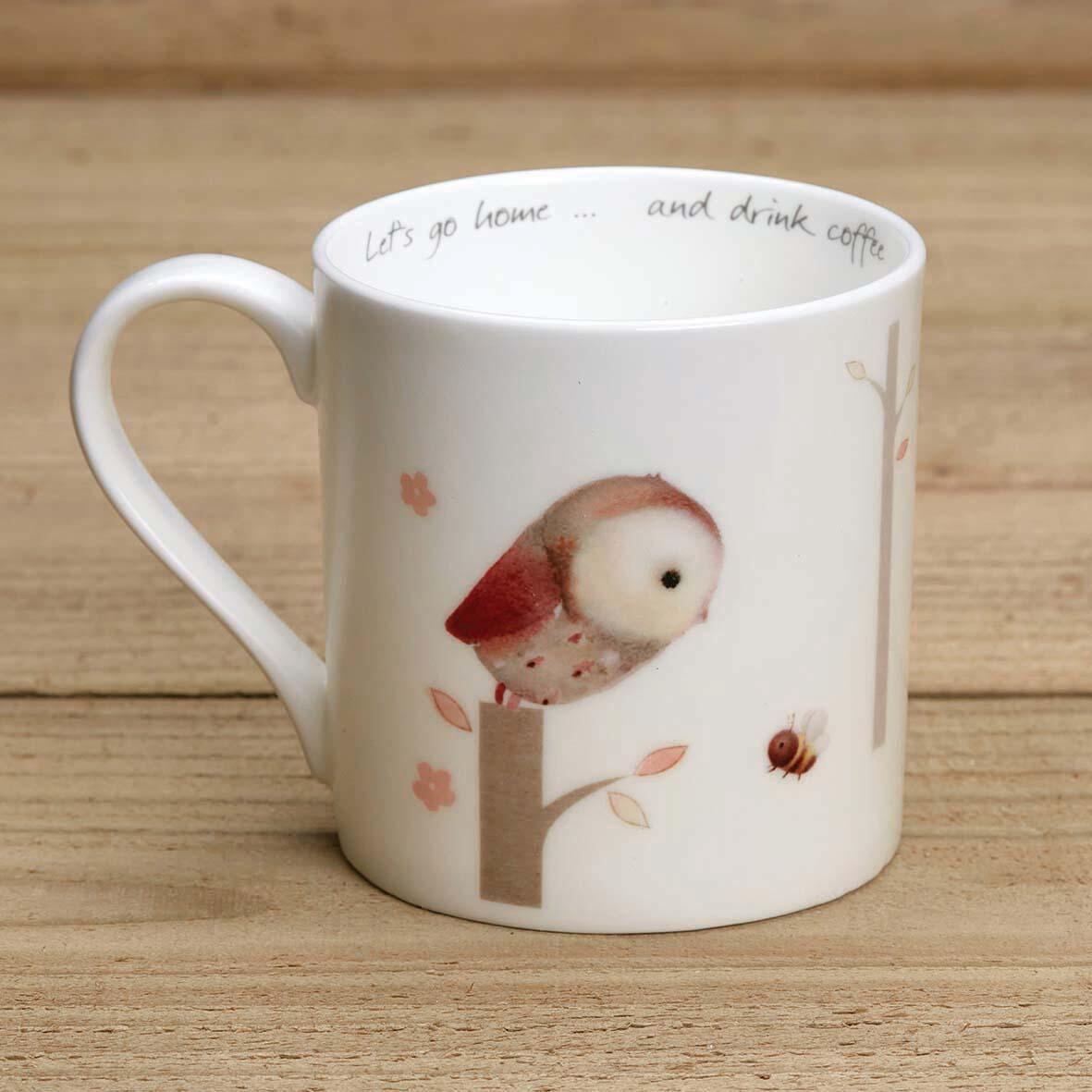 Bone China Mug - Owl and Trees rev