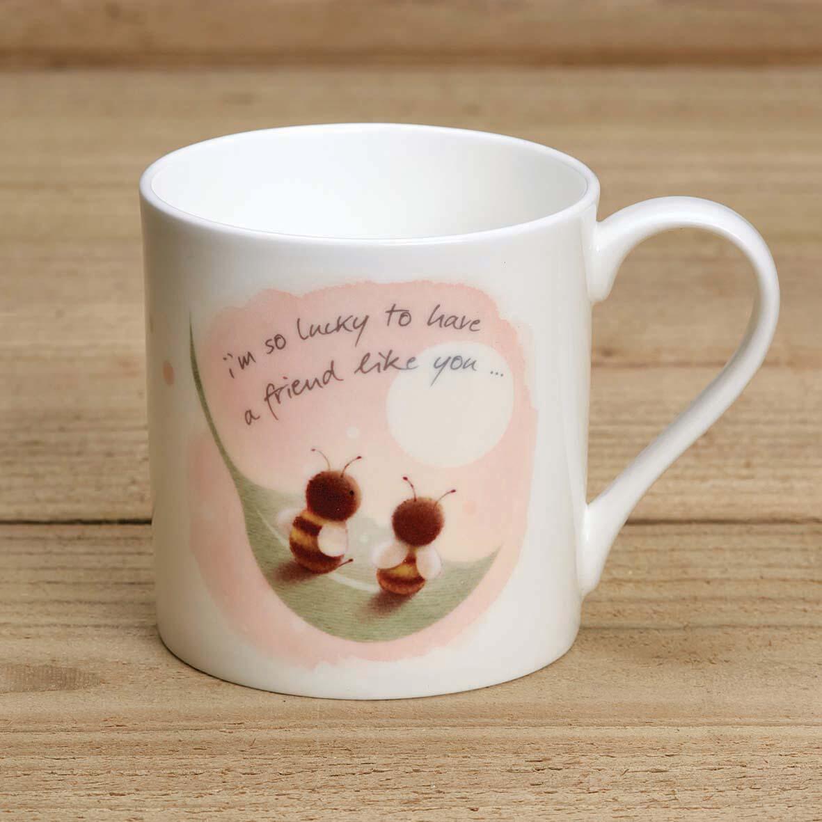 Bone China Mug - Bumble Bees on Leaf front