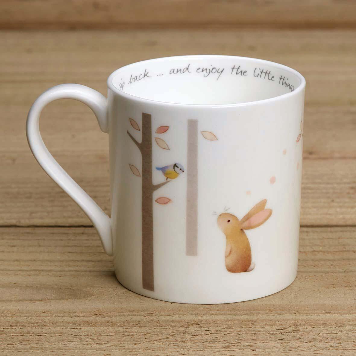 Bone China Mug - Rabbit and Trees rev