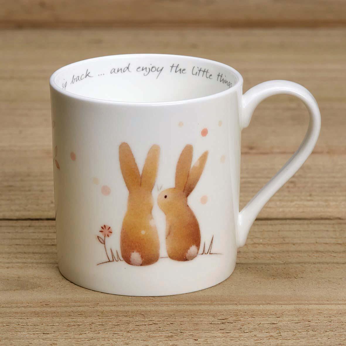 Bone China Mug - Rabbit and Trees front