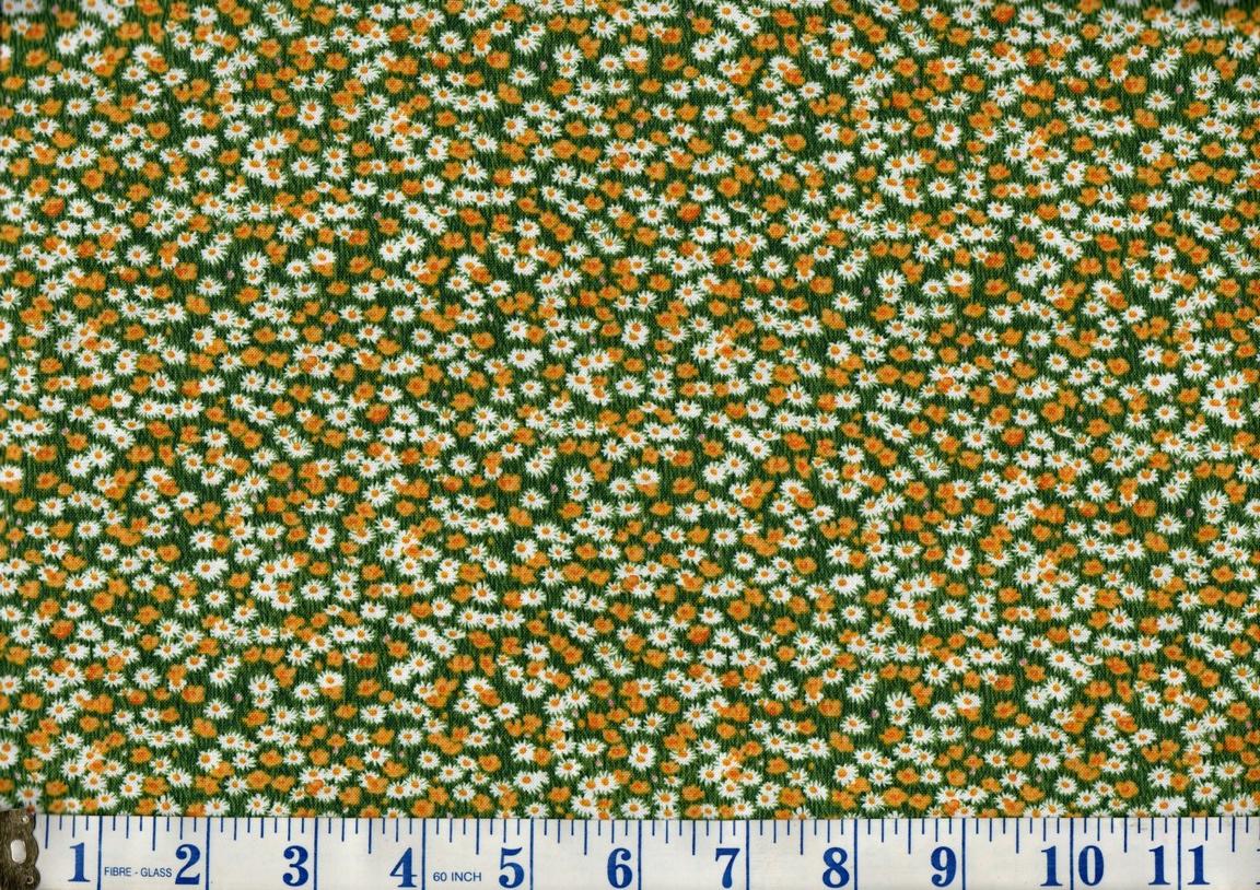 Yellow Meadow Flowers Cotton Fabric FQ