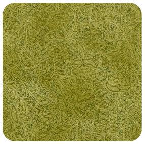 Green Filigree Tonal Brushed Cotton Fabric