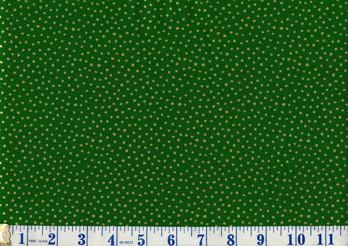 Snowballs on Green Cotton Fabric FQ
