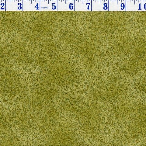 Green Filigree Tonal Brushed Cotton Fabric