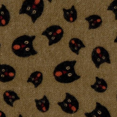 Black Halloween Fraidy Cats Brushed Cotton