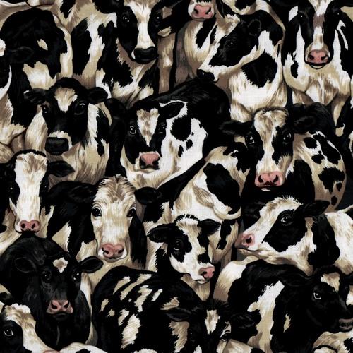 Holstein Cows Cotton Fabric FQ