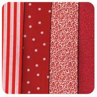 Red Tones Quilt Patchwork Fabric Fat Quarters