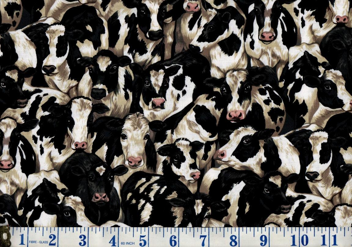 Holstein Cows Cotton Fabric FQ