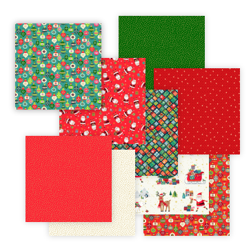 Santa's Express Christmas quilt fabric collection from Makower