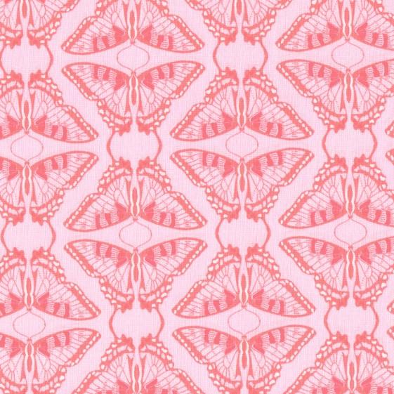 Swallowtail Butterflies Pink Blush Cotton Fabric FQ
