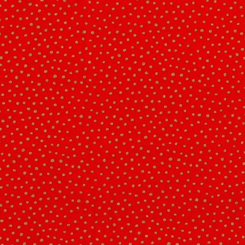 Snowballs on Red Cotton Fabric FQ