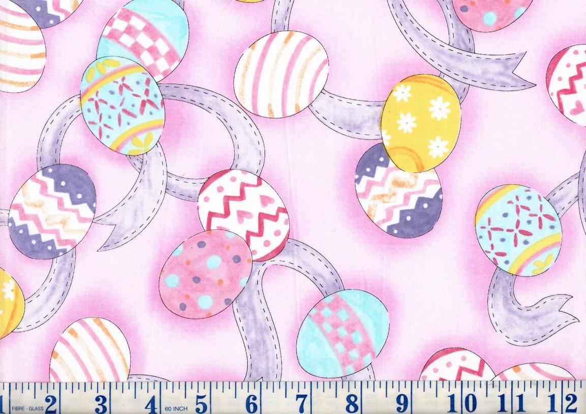 Easter Eggs Ribbons on Pink
