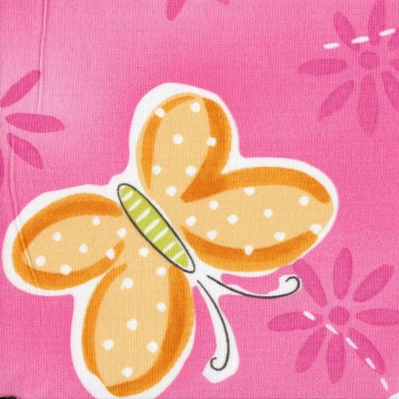 Large Yellow Butterfly Pink Cotton Fabric FQ