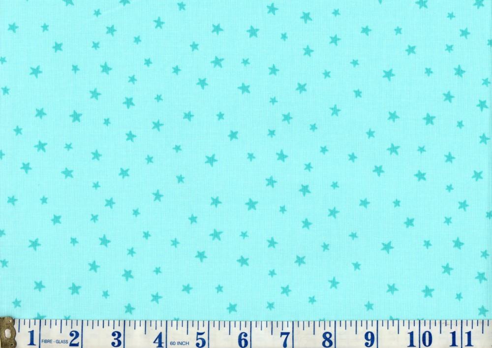 Small Stars Teal Cotton Fabric FQ