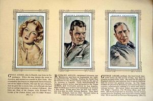 Complete Set of 50 Film Stars Cigarette cards in album (1934) by Various