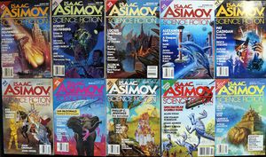 Asimov's Science Fiction: 1989 - 1991 (10 issues) by Robert Silverberg, Kim Stanley Robinson, James Patrick Kelly, Harlan Ellison, Michael Swanwick, J