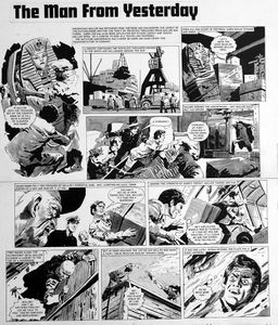 The Man From Yesterday Sarcophagus art by Bill Lacey