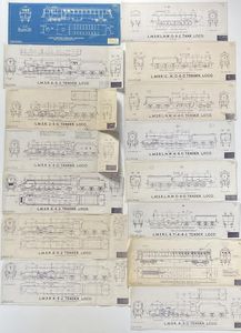 15 Steam Railway Related Blueprints art by 20th Century unidentified artist