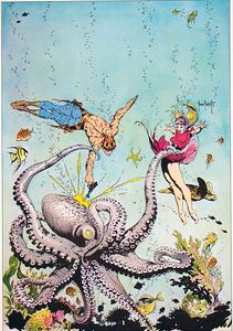 Famous Funnies cover #215 art by Frank Frazetta