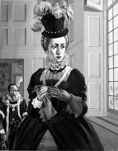 Elizabeth I learns of the Execution of Mary Queen of Scots art by Angus McBride