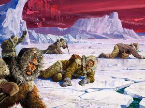Robert Peary's expedition to the North Pole art by Severino Baraldi