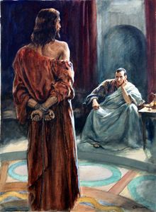 Jesus and Pontius Pilate art by Henry Coller