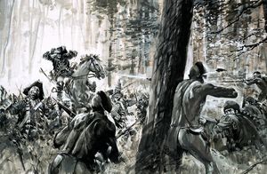 General Braddock Ambushed in 1765 art by Graham Coton