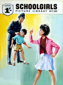 Schoolgirls Picture Library cover #200 art by Jon Davis