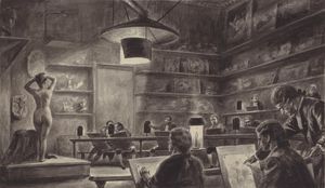 Life Class at The Royal Academy 1770 art by Cecil Doughty