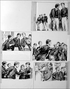 The Fifth Form at St. Dominic's - Slap (TWO pages) art by Cecil Doughty