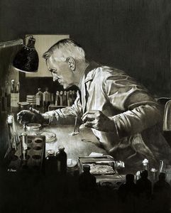 Alexander Fleming Discovers Penicillin art by Neville Dear