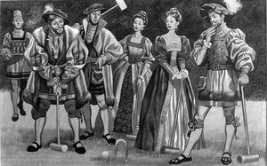 Henry VIII at Croquet art by Ron Embleton