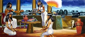 Egyptian Gathering art by Ron Embleton