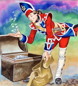 Three Soldiers: Counting Silver art by Ron Embleton