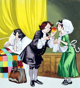 Three Soldiers: Take This Apple art by Ron Embleton