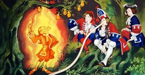 Three Soldiers - The Nosey Ghost art by Ron Embleton