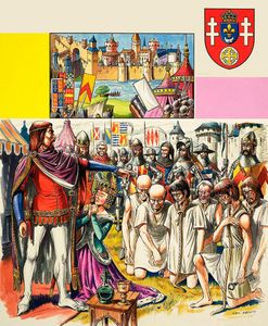 The Burghers Of Calais Submit to Edward III art by Dan Escott