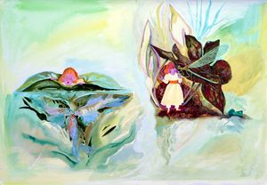 Thumbelina - Thumbelina Escapes The Toad art by Gwen Green