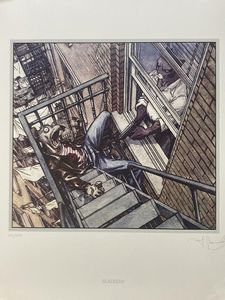 Stairwell art by Juanjo Guarnido