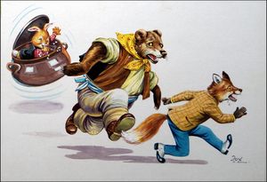 Whistling for his Supper art by Henry Fox