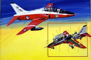 Hawker Siddeley HS-1182 Hawk art by Wilf Hardy