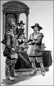 Cromwell in Parliament art by Peter Jackson