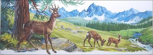 Dicrocerus Elegans art by Bernard Long