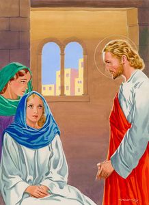 Jesus Visits Martha and Mary art by F Stocks May