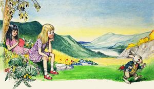 White Rabbit in a Hurry: Alice in Wonderland 01 art by Philip Mendoza