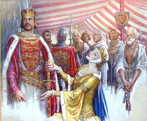 Queen Phillippa of Hainault art by John Millar Watt