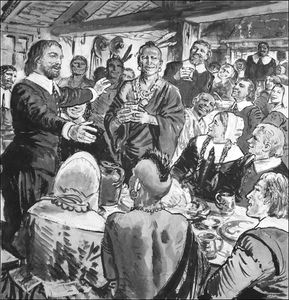 The First Thanksgiving Meal art by Ken Petts