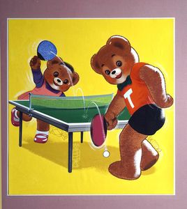 Teddy's Table Tennis art by William Francis Phillipps